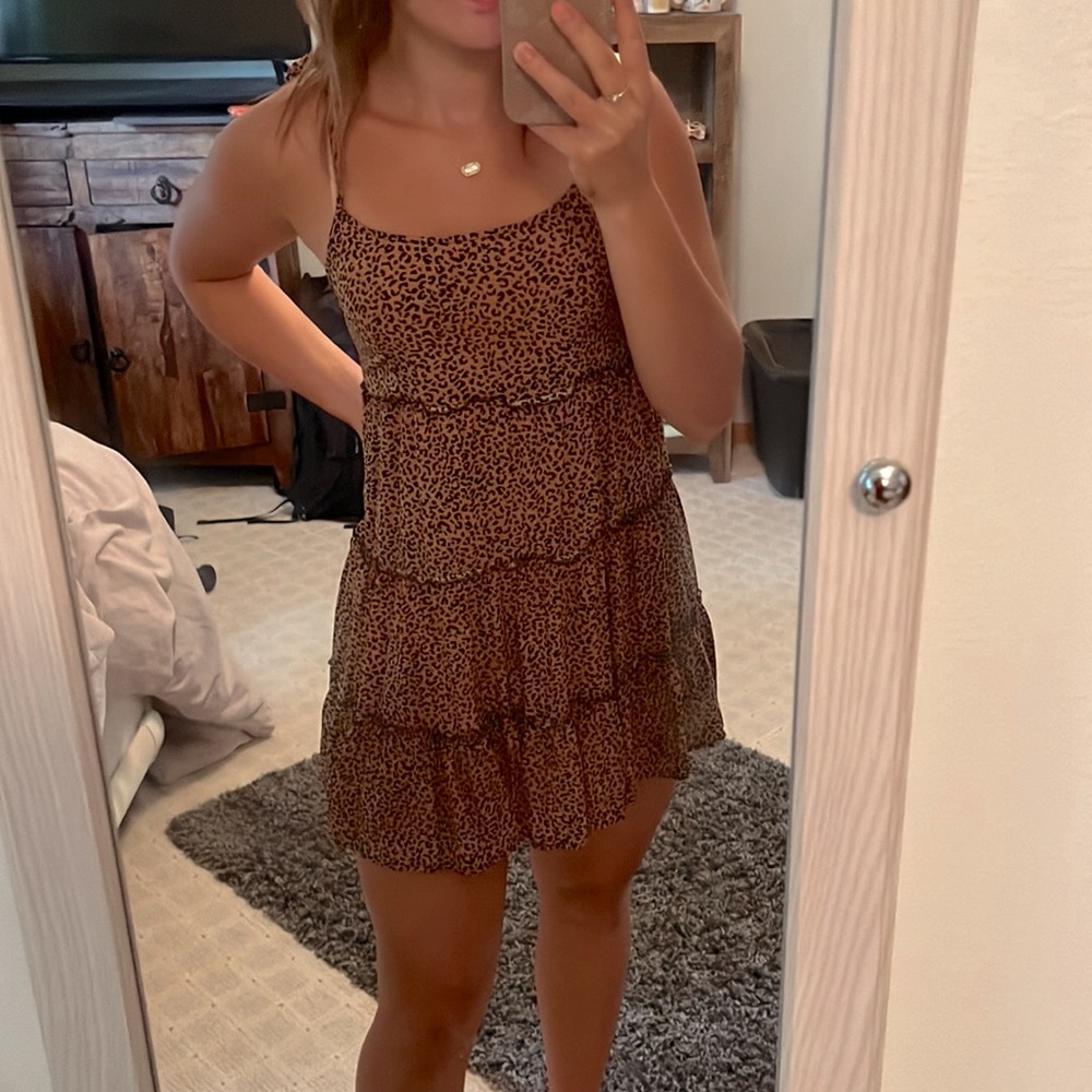 Leopard tie dress